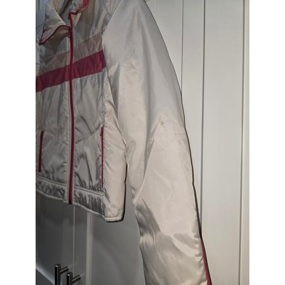 Retro White & Pink Zip Jacket – Size Small - Picture 6 of 16